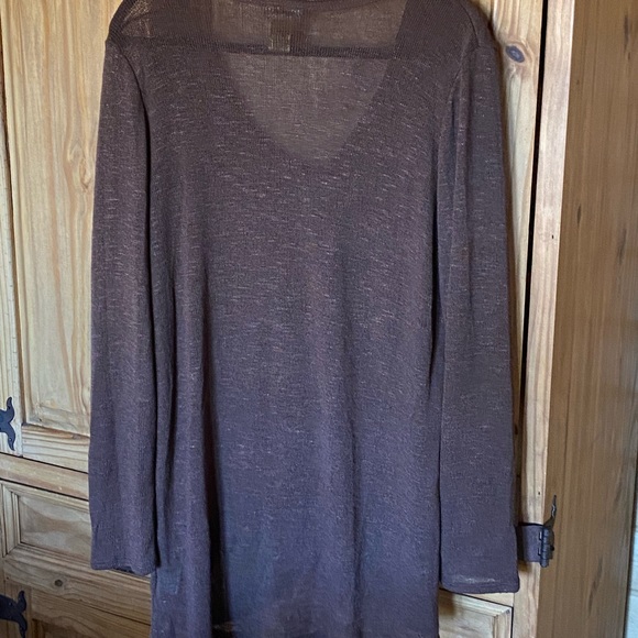Wrangler brown knit cross-over sweater with button closure, XL - Picture 8 of 8